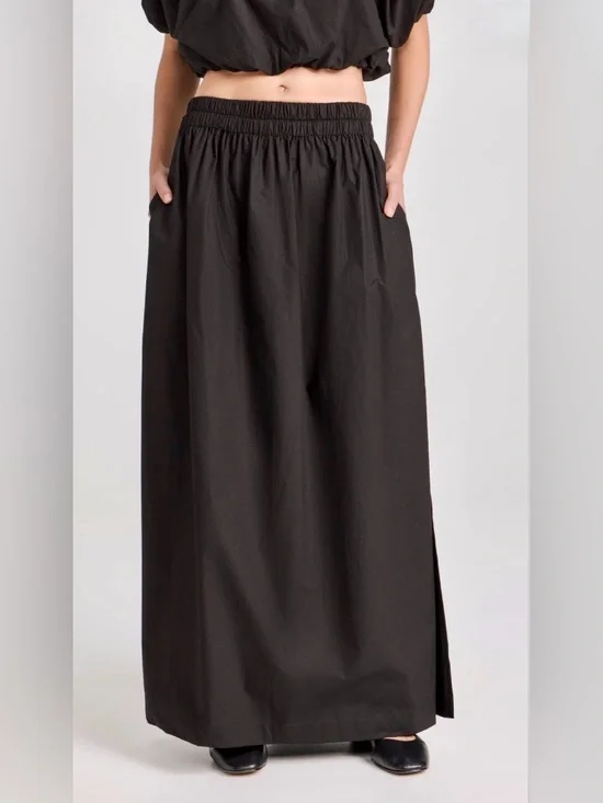 IRO Black Elastic-Waist Maxi Skirt Size:36 (US 2-4) - Picture 4 of 13